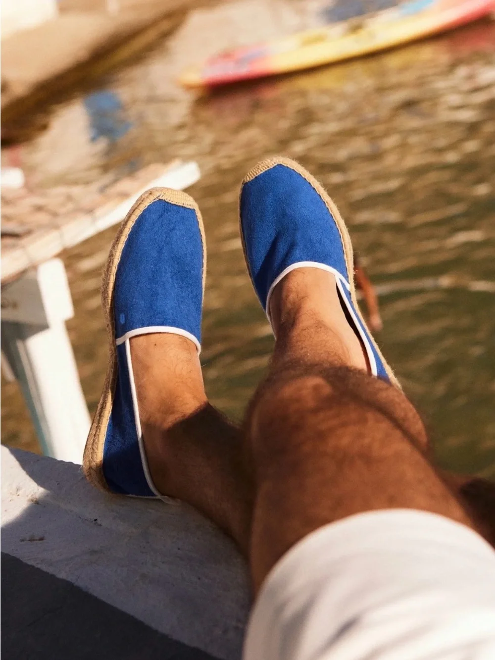 Soludos Mens Original French Blue White Terry Espadrille Shoes Sz 8-8.5 New